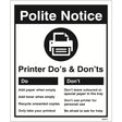 Printer - Do's & Dont's