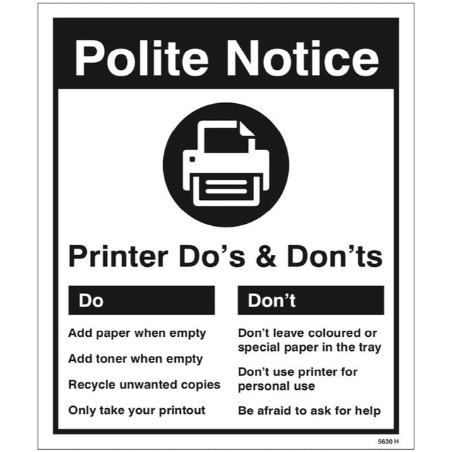 Printer - Do's & Dont's