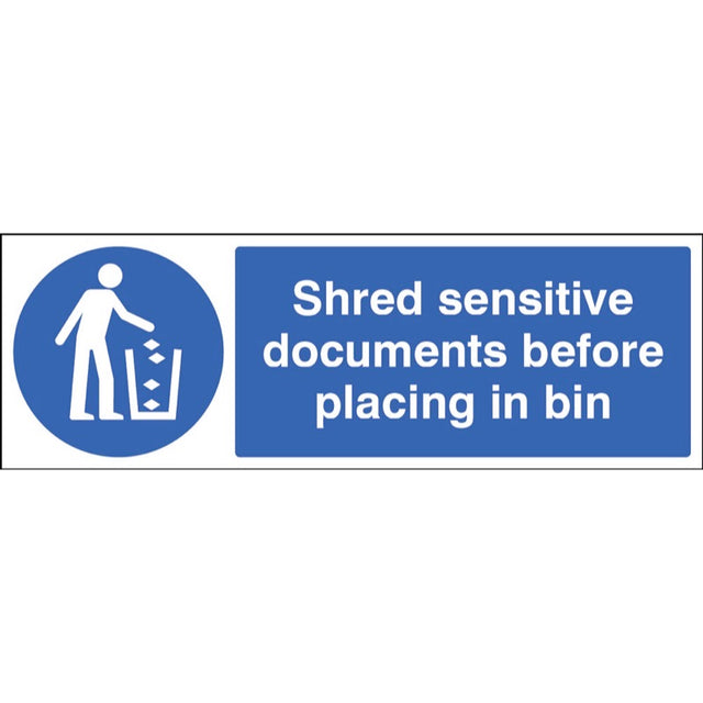 Shred all sensitive documents before placing in bin