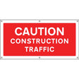 Caution  Construction traffic banner c/w eyelets