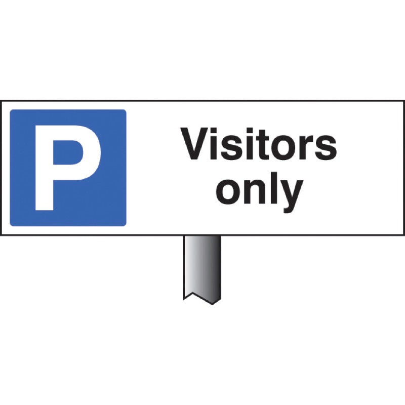 Parking visitors only verge sign 450x150mm (post 800mm)