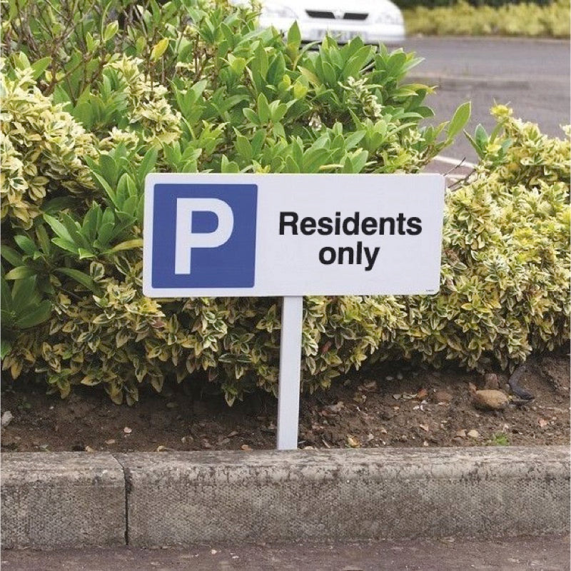 Parking residents only verge sign 450x150mm (post 800mm)