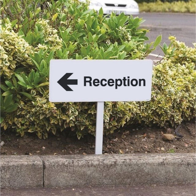 Reception left verge sign 450x150mm (post 800mm)