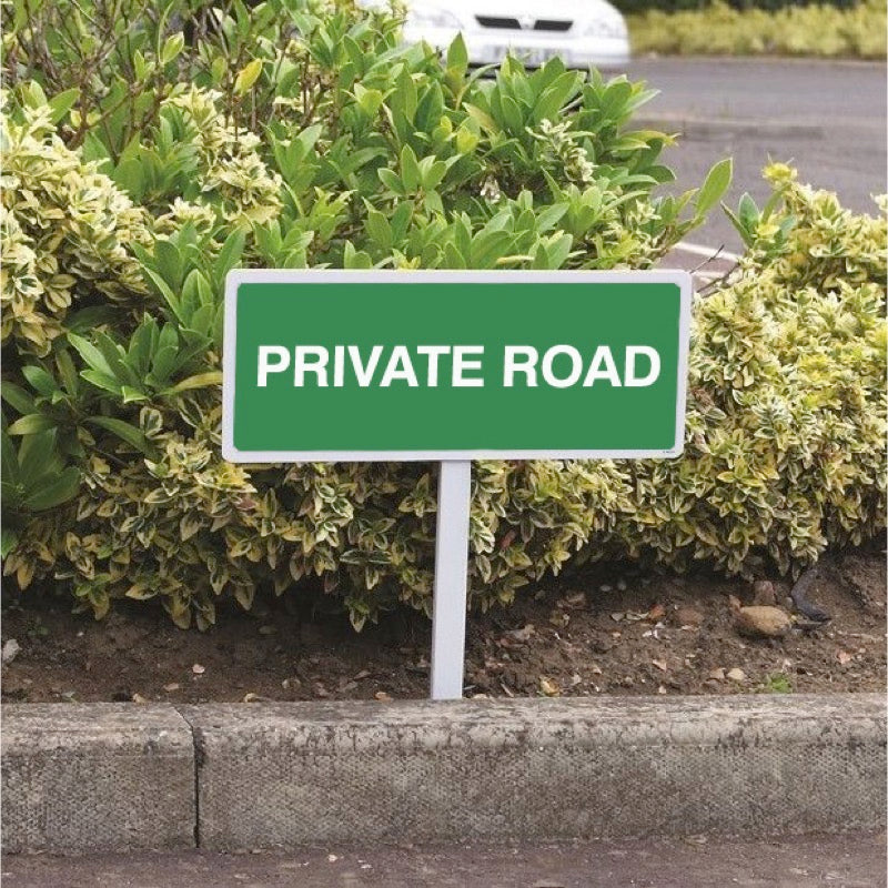 Verge sign - Private Road 450x150mm (post 800mm)