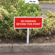 Verge sign - No parking beyond this point 450x150mm (post 800mm)