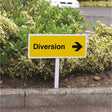 Verge sign - Diversion right 450x150mm (post 800mm)