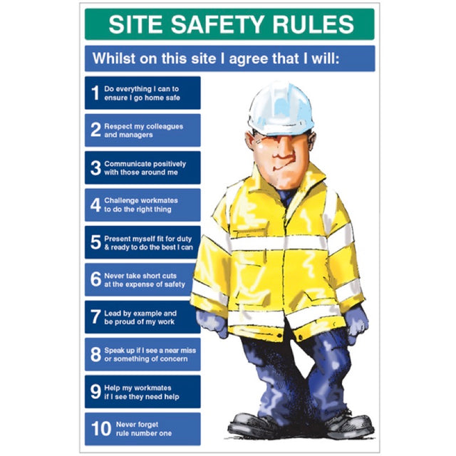 Site Safety Rules Whilst on site I agree to 600x900 5mm pvc