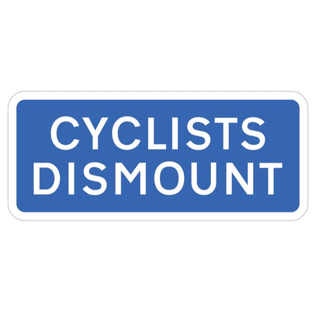 Cyclists dismount class R2 535x230mm (3mm aluminium composite) c/w channelling