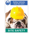 Safety helmets must be worn - dog poster 420x594mm synthetic paper