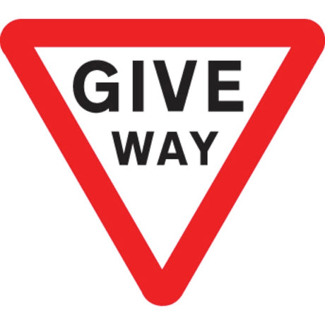 Give way Class R2 Permanent 600mm triangle (3mm aluminium composite)