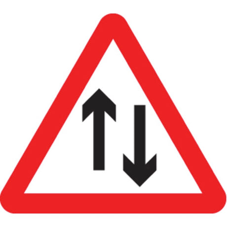 Two way traffic class R2 Permanent 600mm triangle (3mm aluminium composite)