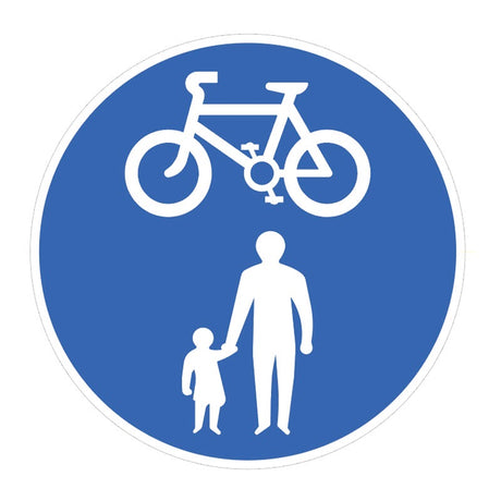 Pedal cycle & pedestrian route only class RA1 300mm Dia (3mm aluminium composite) c/w channelling