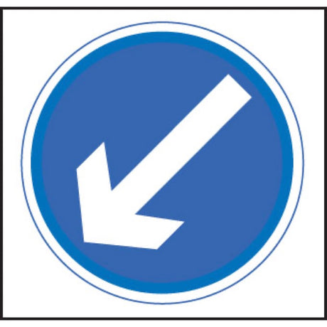 Keep left/right 750x750mm Class RA1 zintec