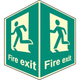 Fire exit - projecting sign photoluminescent