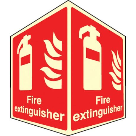 Fire extinguisher - projecting sign photoluminescent