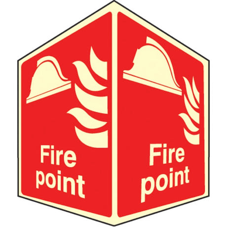 Fire point - projecting sign photoluminescent