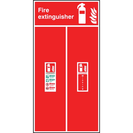 Fire extinguisher location board - foam spray