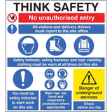 Site safety board 900x1000mm 5mm pvc