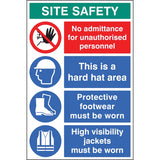 Site safety board 600x900mm 5mm pvc