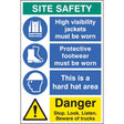 Site safety board 600x900mm 5mm pvc