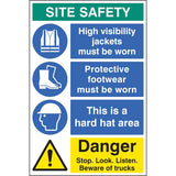 Site safety board 600x900mm 5mm pvc