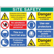 Site safety board 900x1200mm 5mm pvc