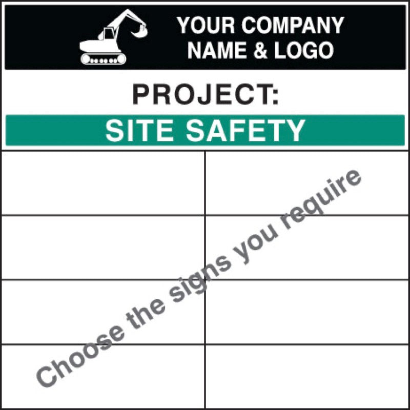 Personalised bespoke site safety board 1200x1200mm