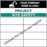 Personalised bespoke site safety board 1200x1200mm