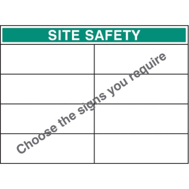 Standard bespoke site safety board 900x1200mm