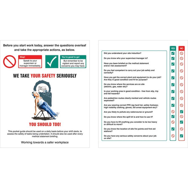 Pocket Guide Site safety induction (Pack of 10) 75x90mm