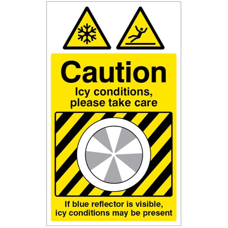 Ice Detector Sign 300x500mm (3mm aluminium composite c/w channelling) - Icy conditions