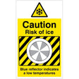 Ice Detector Sign 300x500mm (3mm aluminium composite c/w channelling) - Risk of ice