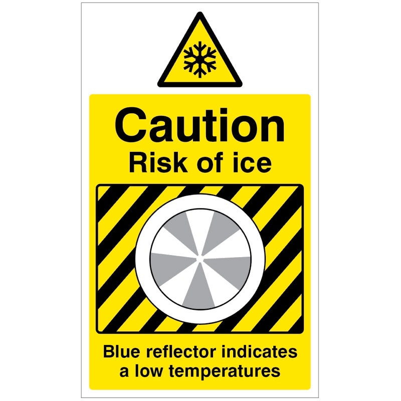 Ice Detector Sign 300x500mm (3mm aluminium composite c/w channelling) - Risk of ice