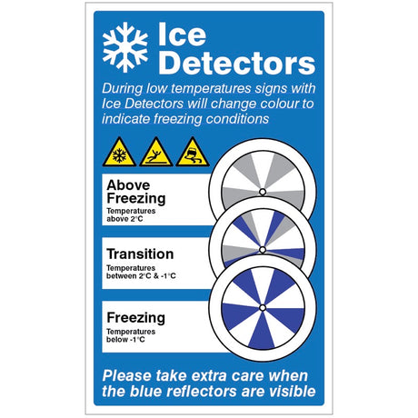 Ice Detector Advisory Sign 300x500mm (3mm aluminium composite c/w channelling)