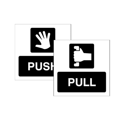 Push / Pull Double sided self adhesive window sticker 150x150mm