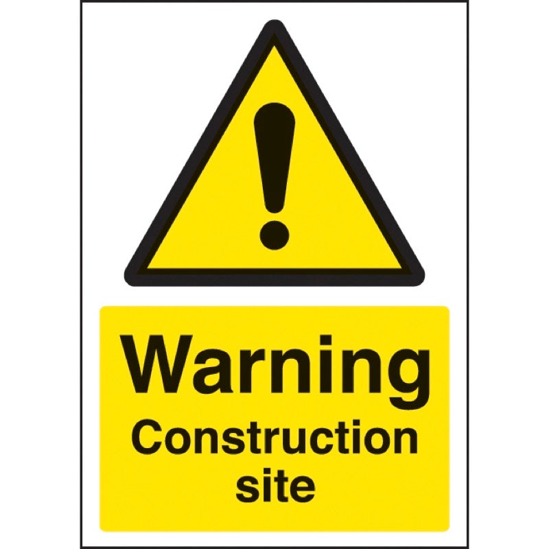 Warning construction site - A4 sav