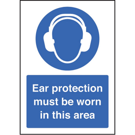 Ear protection must be worn - A5 rp