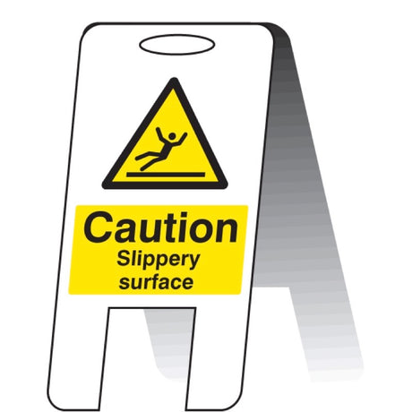 Caution slippery surface (self standing folding sign)