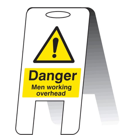 Men working overhead (self standing folding sign)