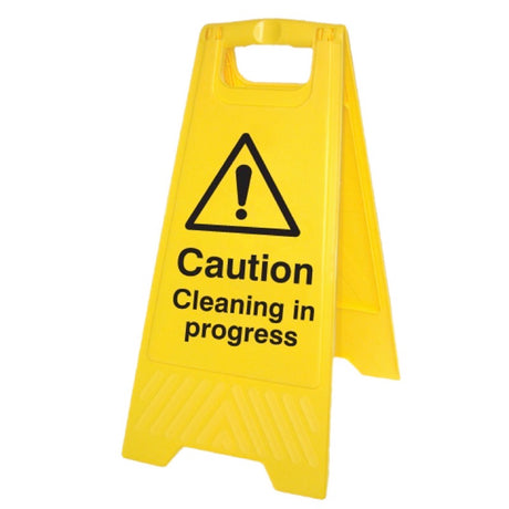 Caution cleaning in progress (free-standing floor sign)