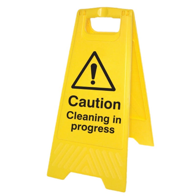 Caution cleaning in progress (free-standing floor sign)