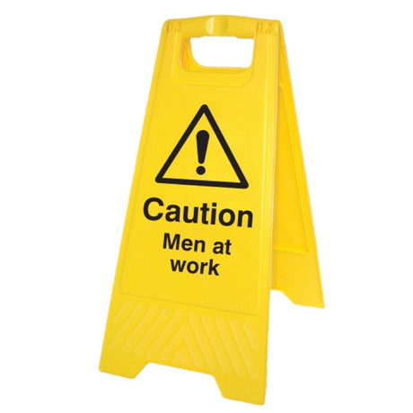 Caution men at work (free-standing floor sign)