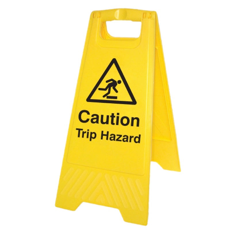 Caution trip hazard (free-standing floor sign)