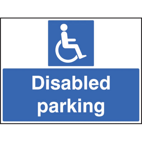 Disabled parking only c/w frame 600x450mm