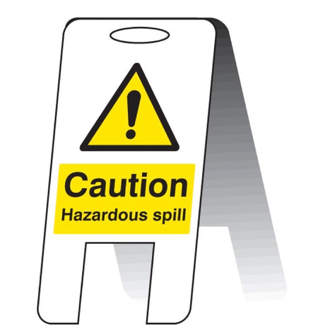 Caution hazardous spill (self standing folding sign)