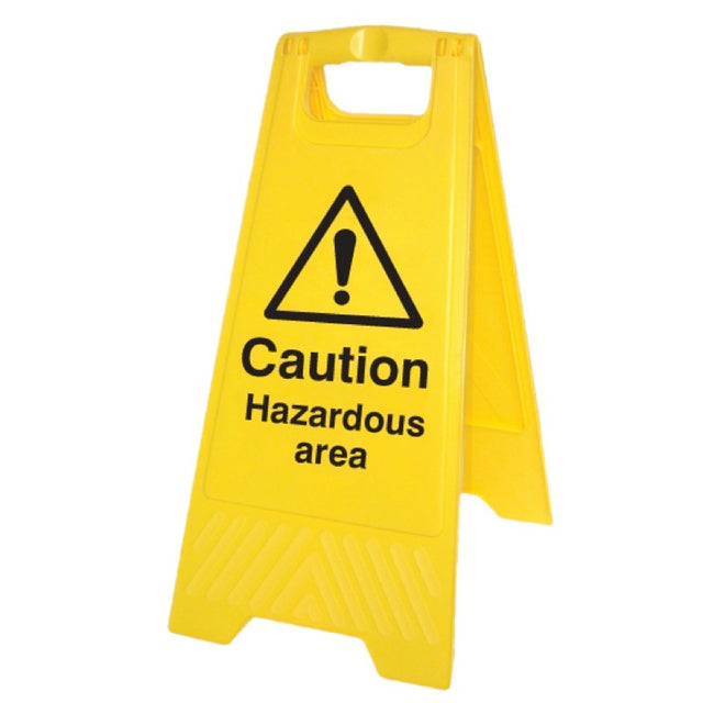 Caution hazardous area (free-standing floor sign)