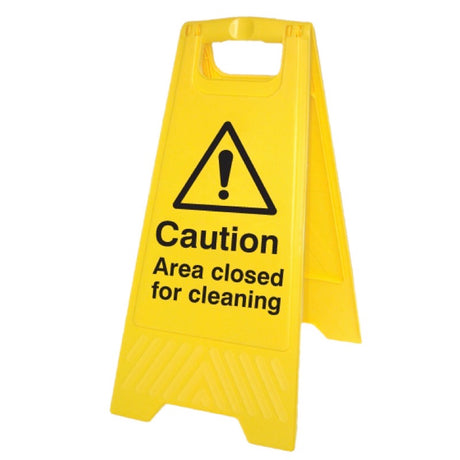 Caution area closed for cleaning (free-standing floor sign)