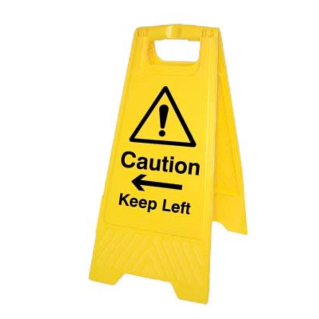 Caution Keep left/right (free-standing floor sign)