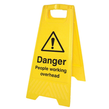 Danger people working overhead (free-standing floor sign)