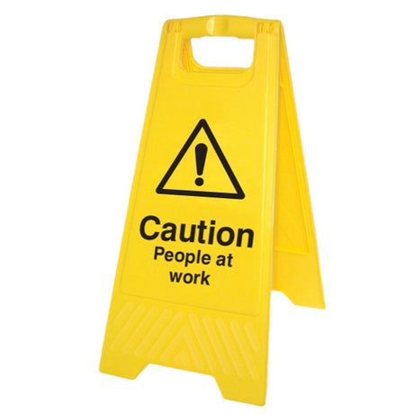 Caution people at work (free-standing floor sign)